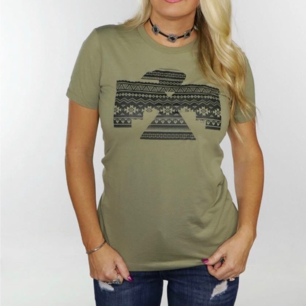 Ali Dee Ladies' Olive Thunderbird Tee